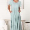 Dresses Salty Crush | Allegra Midi Dress - Sky Blue