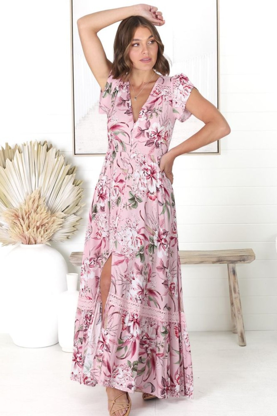 Dresses JAASE | Carmen - Pink Lotus Maxi Dress