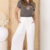 Bottoms Salty Crush | Leslie Linen Pants - White