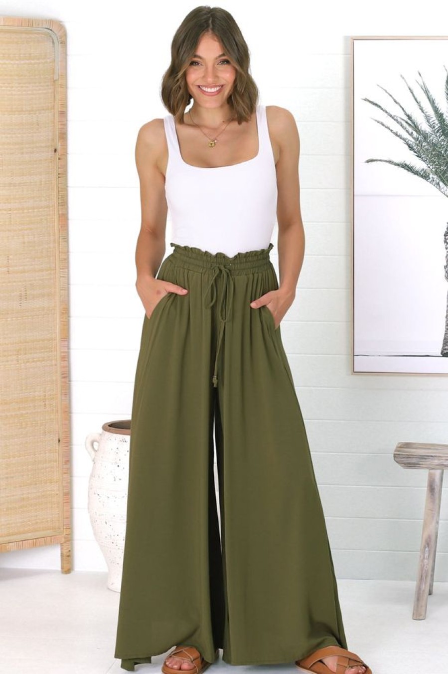 Bottoms Salty Crush | Charli Pants - Olive