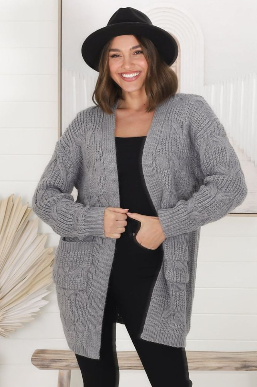 Jackets/Knitwear Salty Crush | Leonor Cardigan - Grey