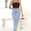 Bottoms Salty Crush | Amelie Denim Midi Skirt