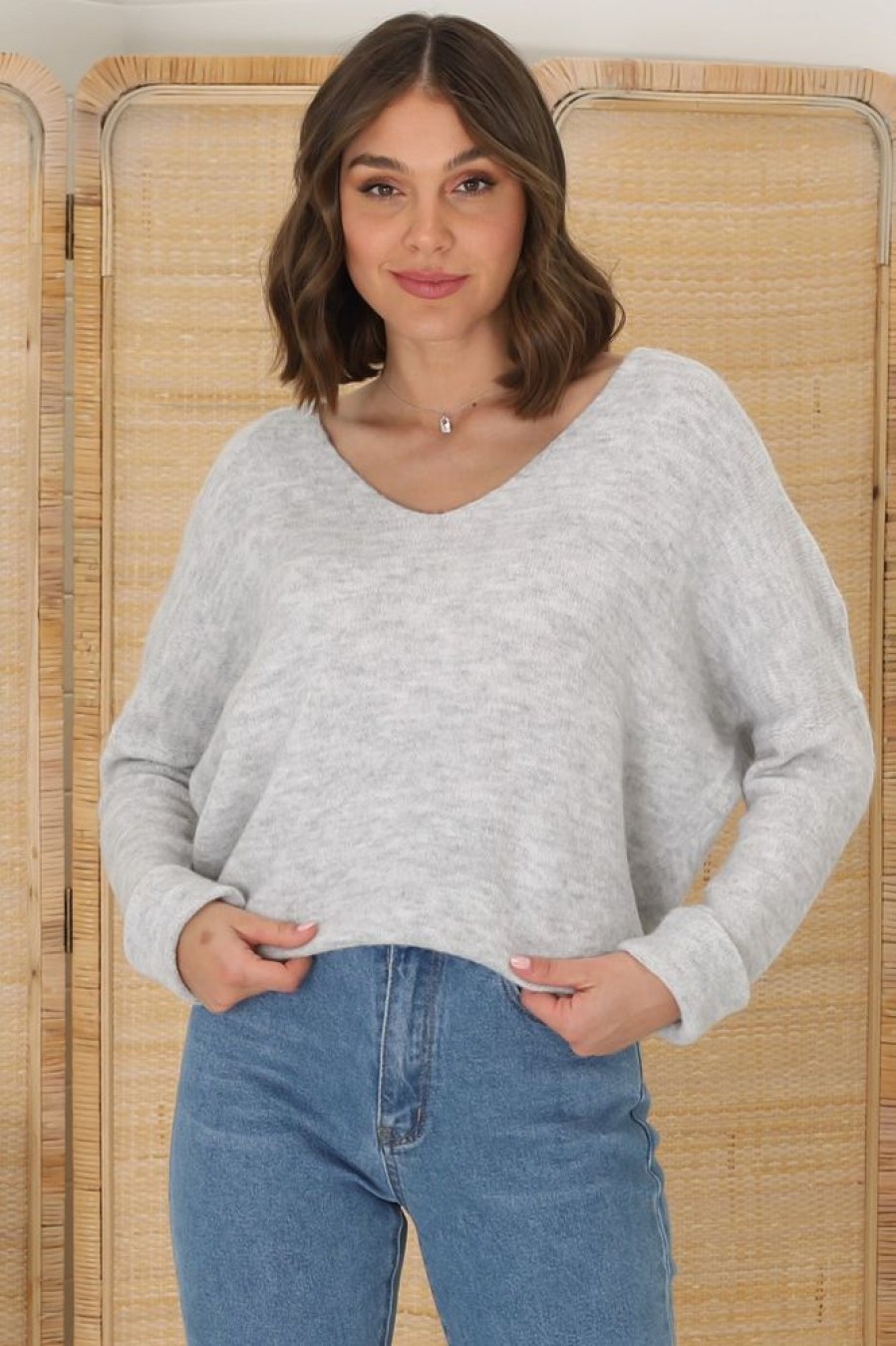 Jackets/Knitwear Salty Crush | Carol Knit Top - Grey