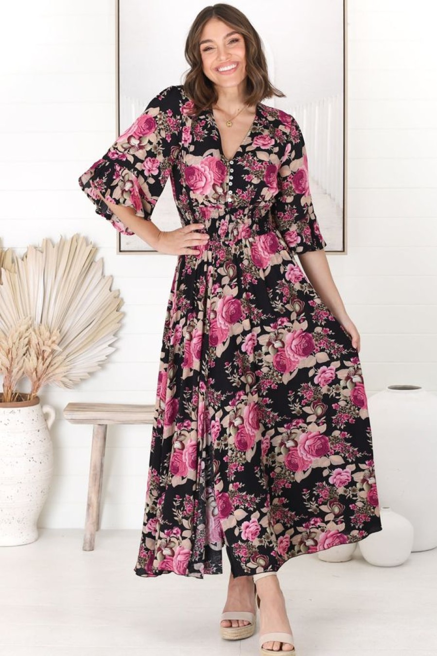 Dresses Salty Crush | Alba - Katie Maxi Dress - Black
