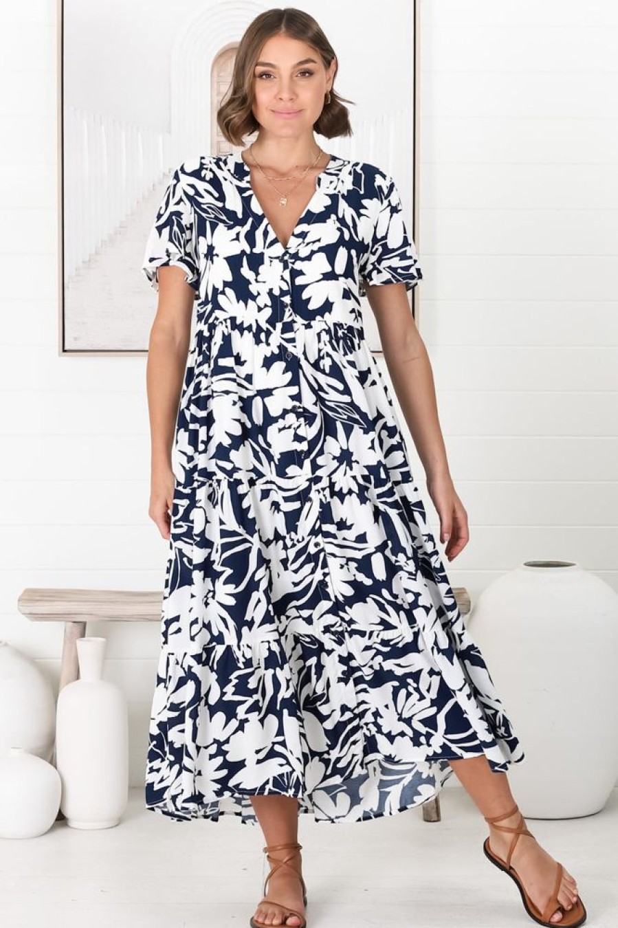 Dresses Salty Crush | Bree - Charis Midi Dress - Blue