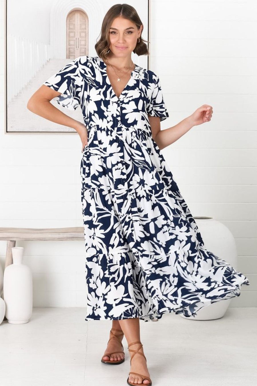 Dresses Salty Crush | Bree - Charis Midi Dress - Blue