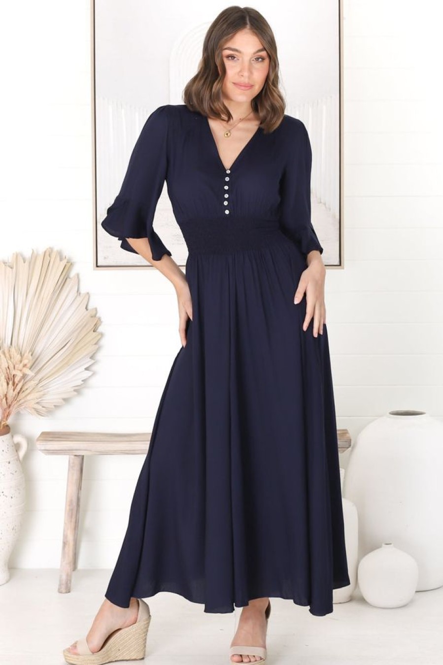 Dresses Salty Crush | Alba Maxi Dress - Navy