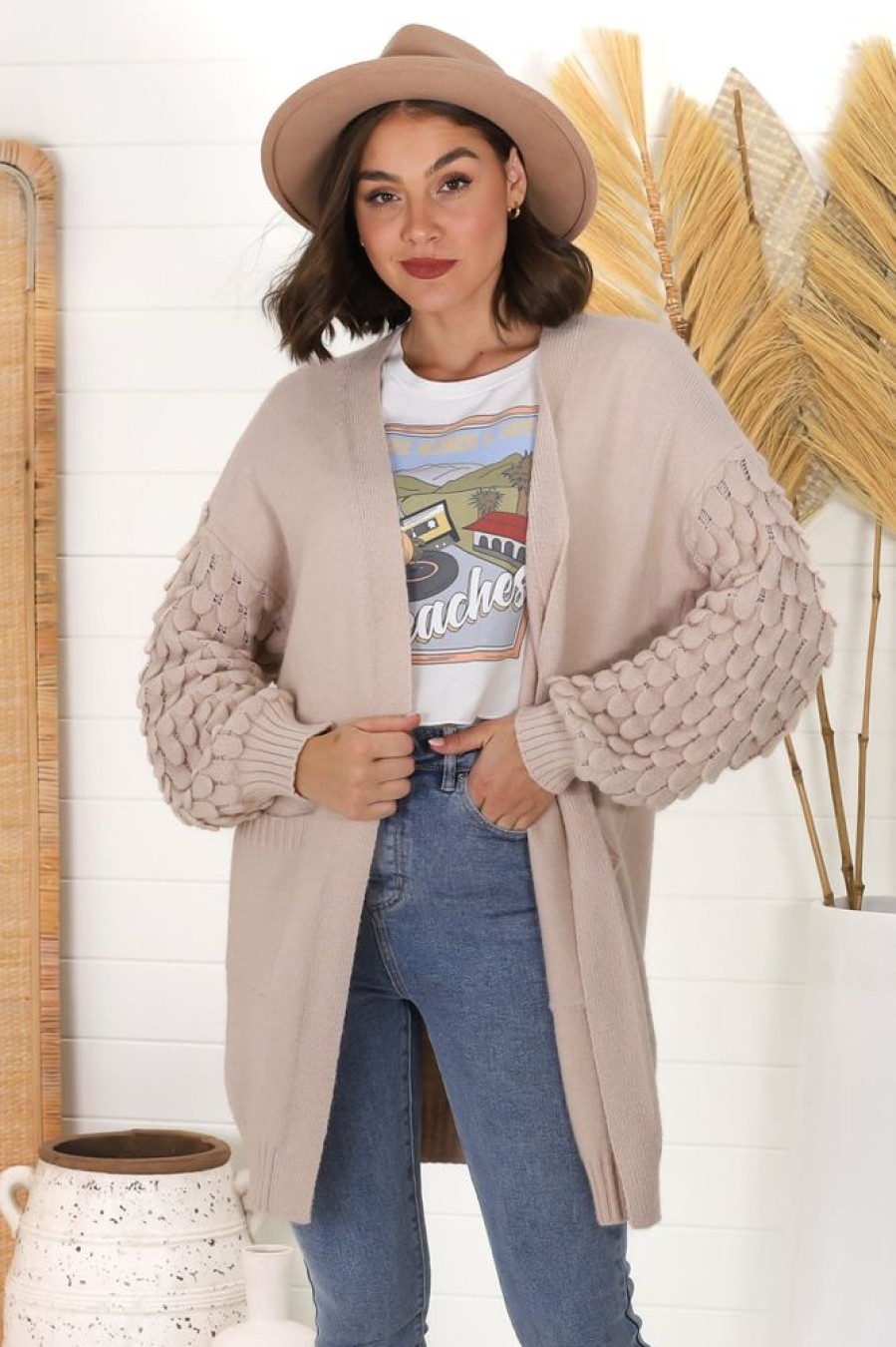 Jackets/Knitwear Salty Crush | Amanda Cardigan - Camel