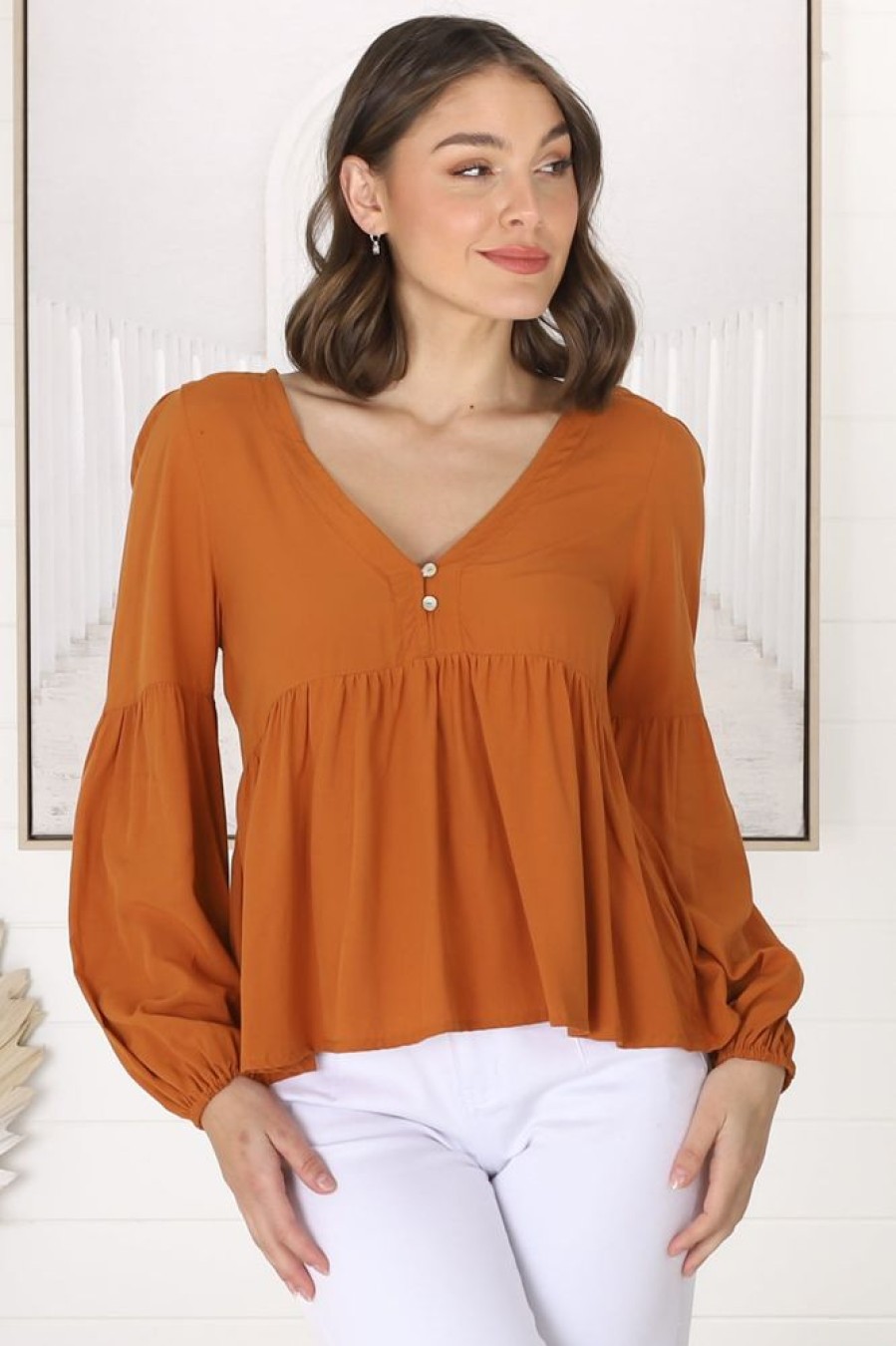 Tops Salty Crush | Grace Top - Rust