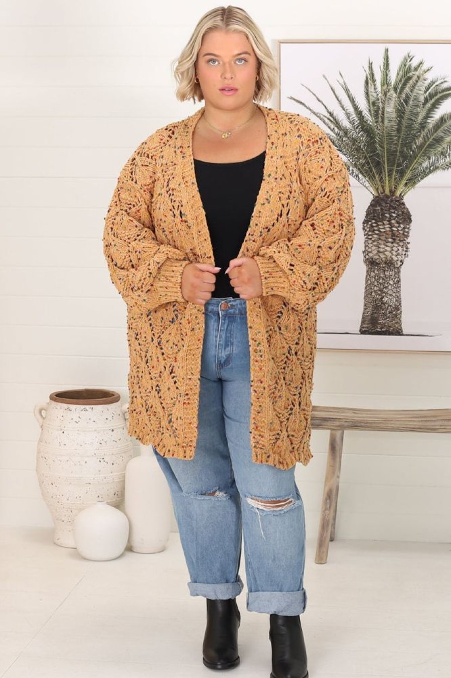 Jackets/Knitwear Salty Crush | Honour Cardigan - Mustard