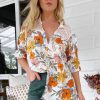 Jaase JASSE | Jaase - Florence Blouse: Lace Shoulders Button Down Blouse In Dalilah Print