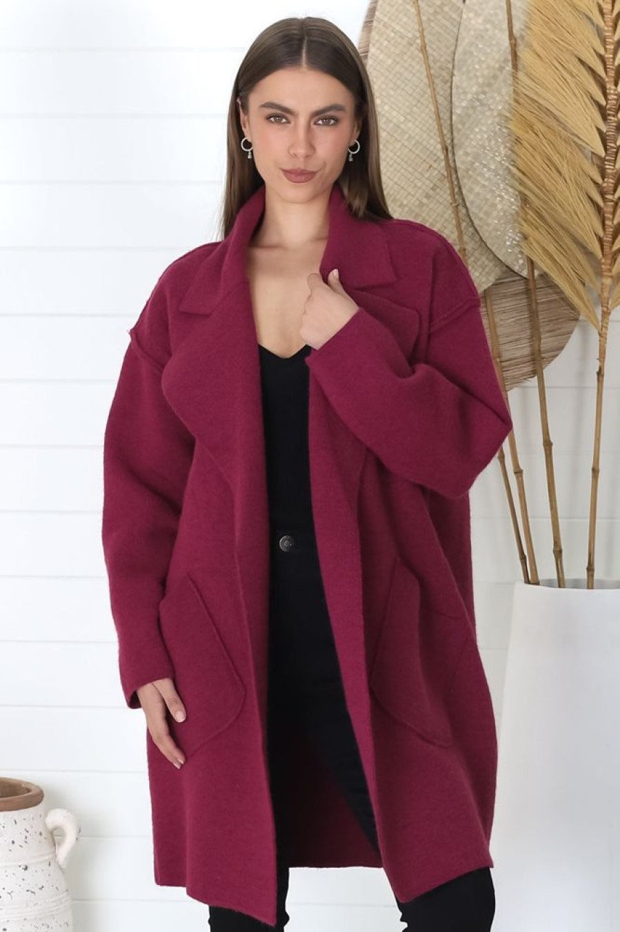 Jackets/Knitwear Salty Crush | Kierce Cardigan - Wine