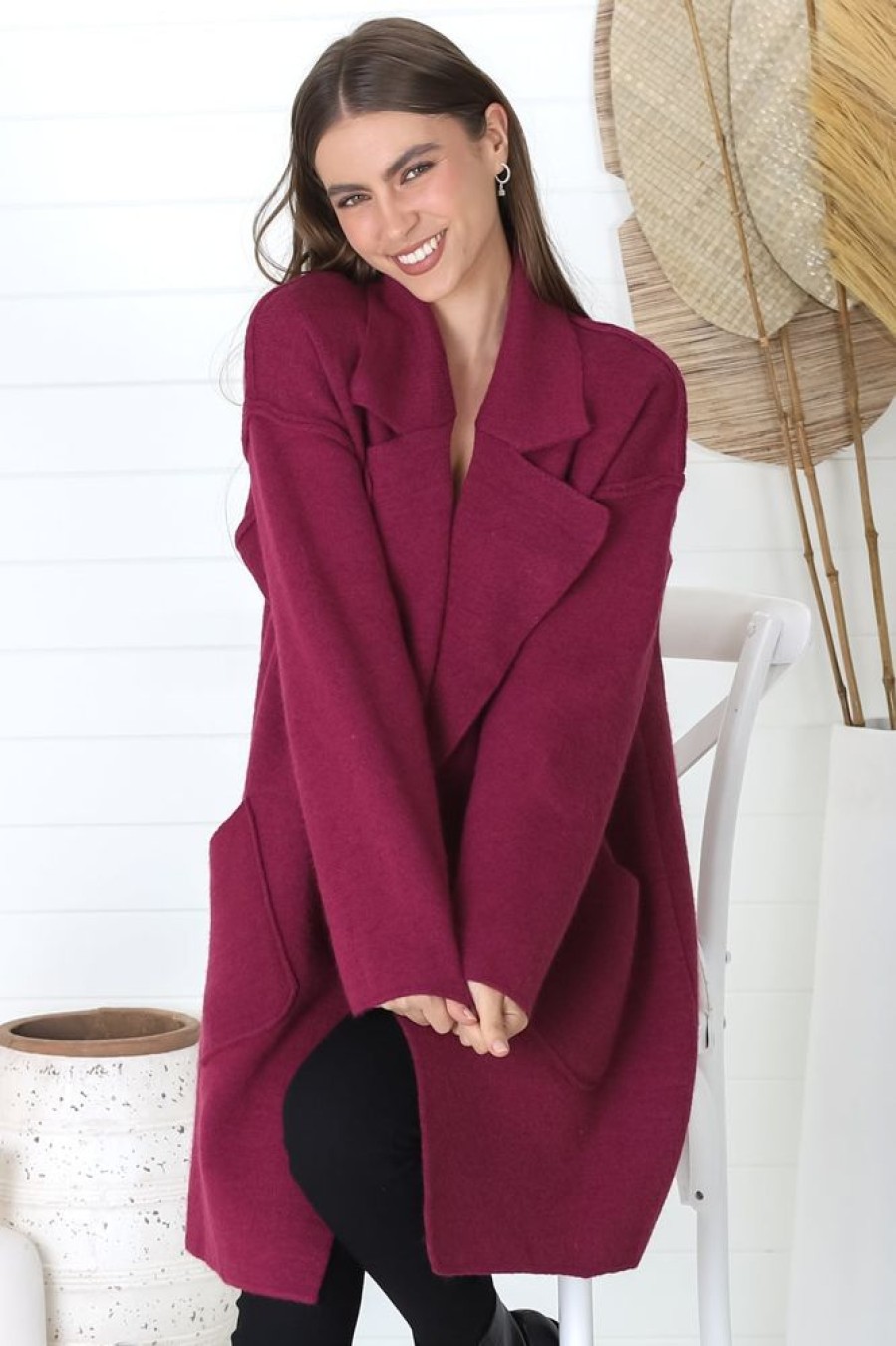 Jackets/Knitwear Salty Crush | Kierce Cardigan - Wine