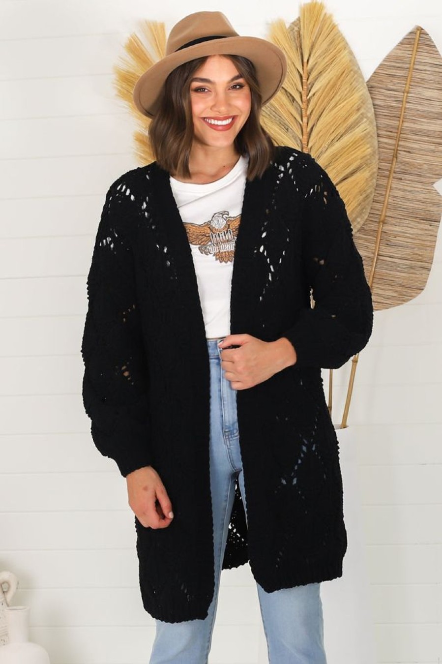 Jackets/Knitwear Salty Crush | Townsend Cardigan - Black