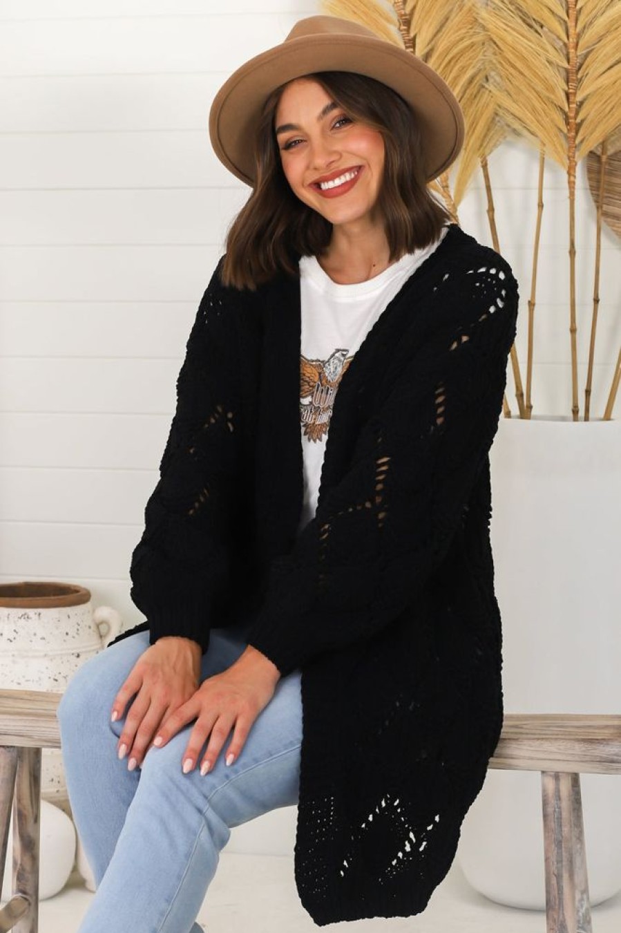 Jackets/Knitwear Salty Crush | Townsend Cardigan - Black
