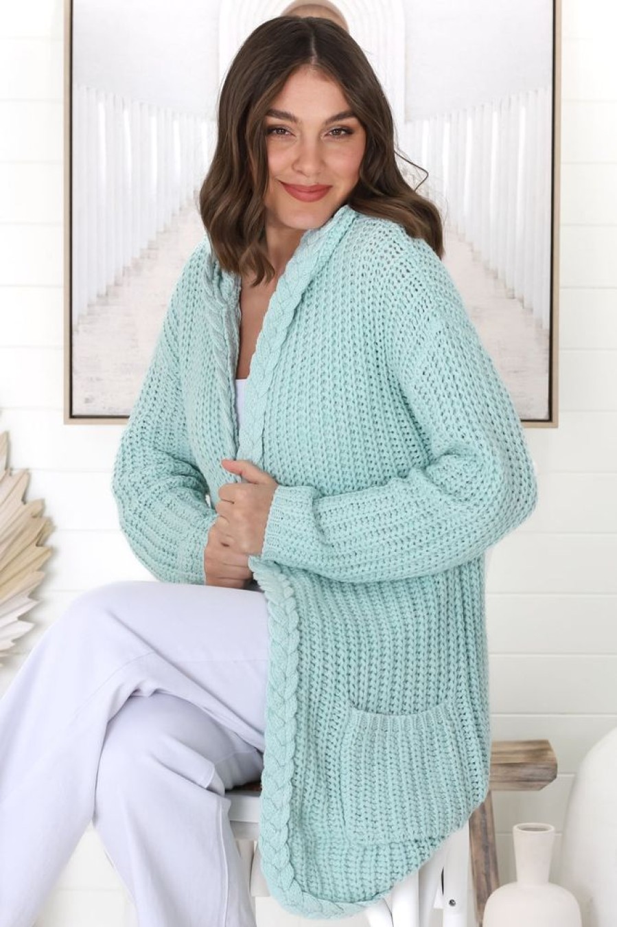 Jackets/Knitwear Salty Crush | Chase Cardigan - Mint