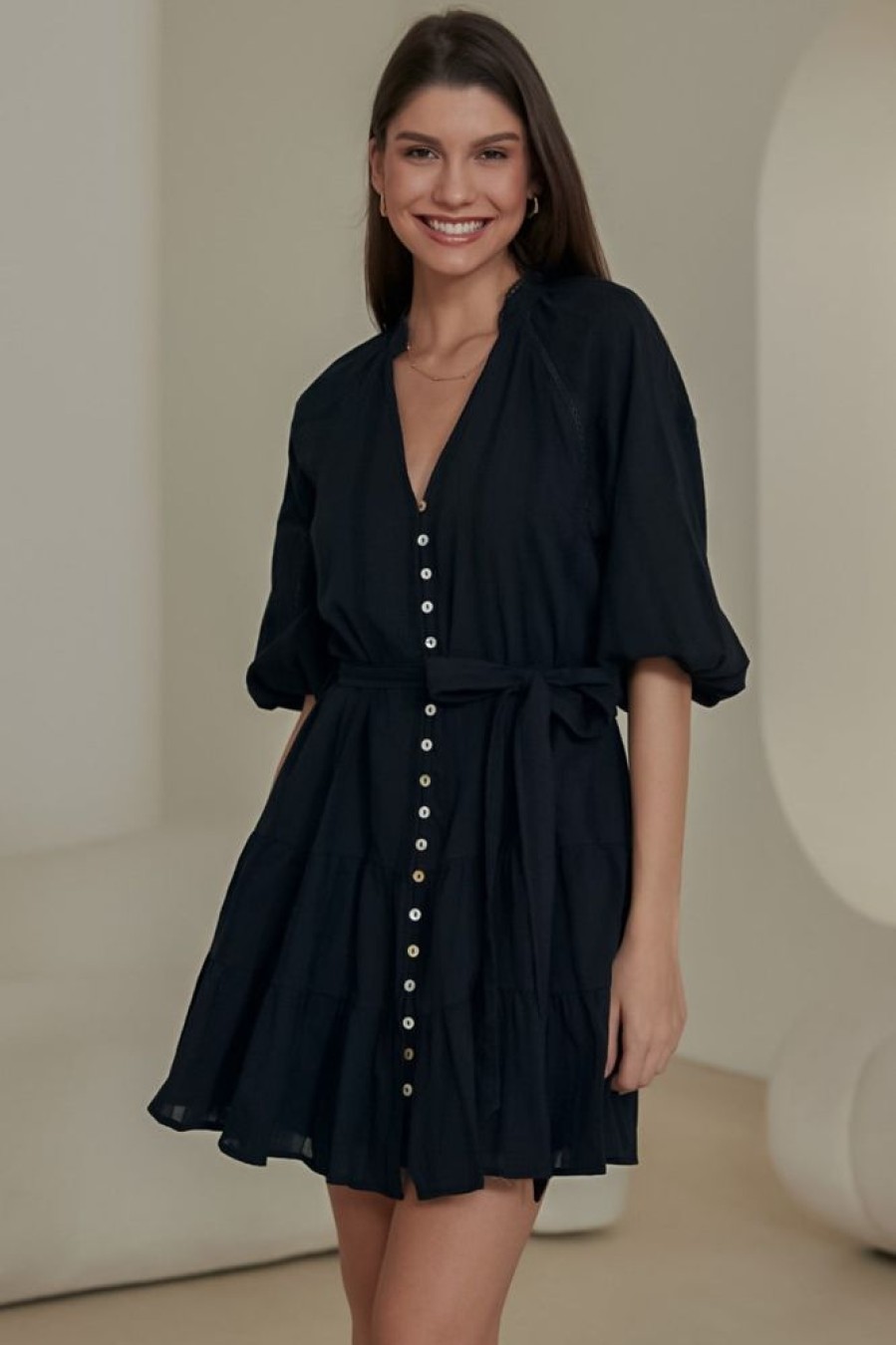 Dresses Salty Crush | Elsea Mini Dress - Black