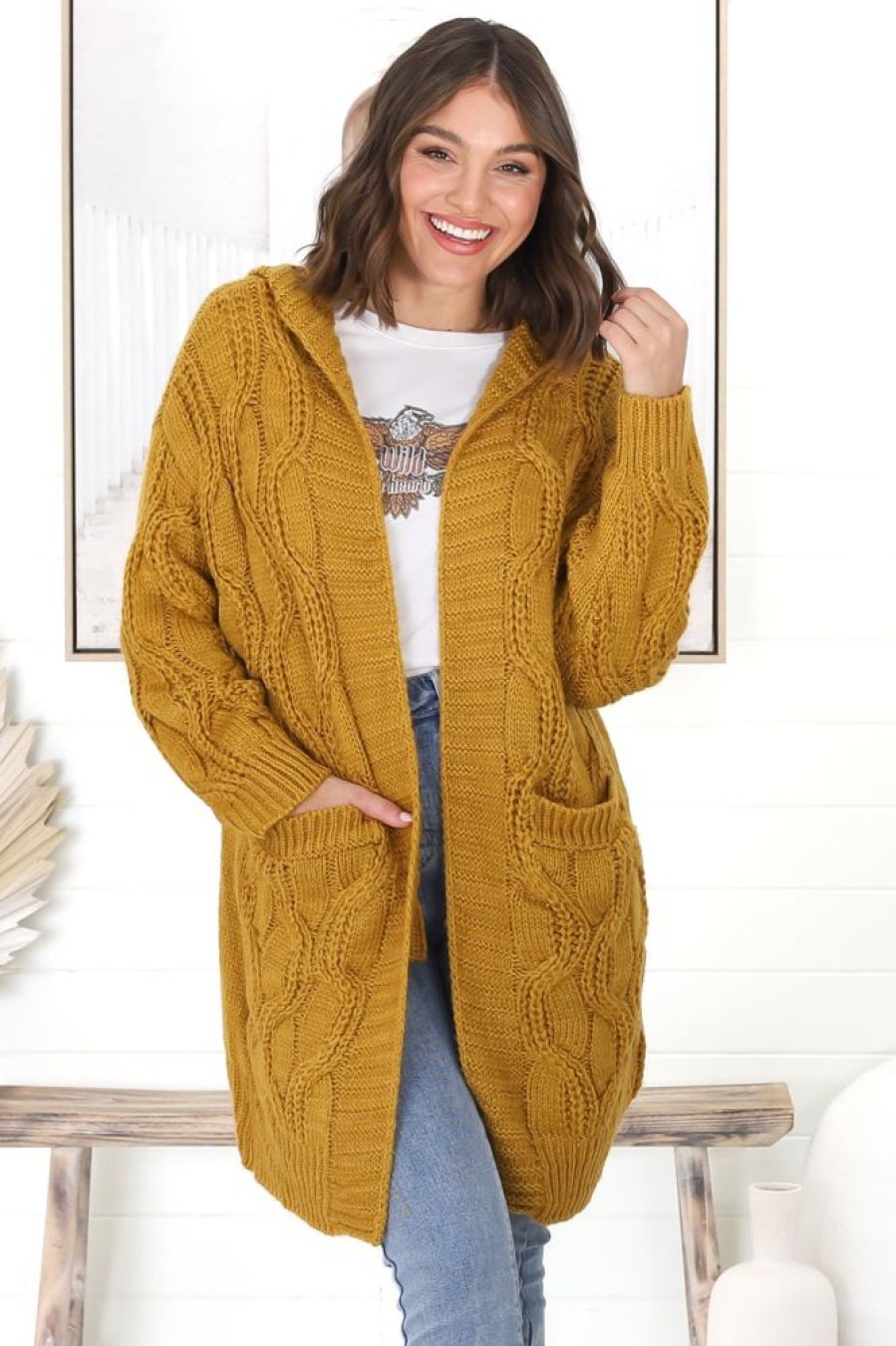 Jackets/Knitwear Salty Crush | Blake Cardigan - Mustard