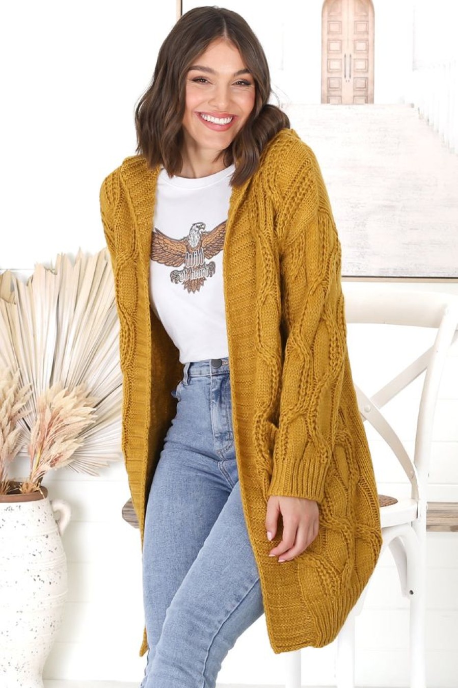 Jackets/Knitwear Salty Crush | Blake Cardigan - Mustard