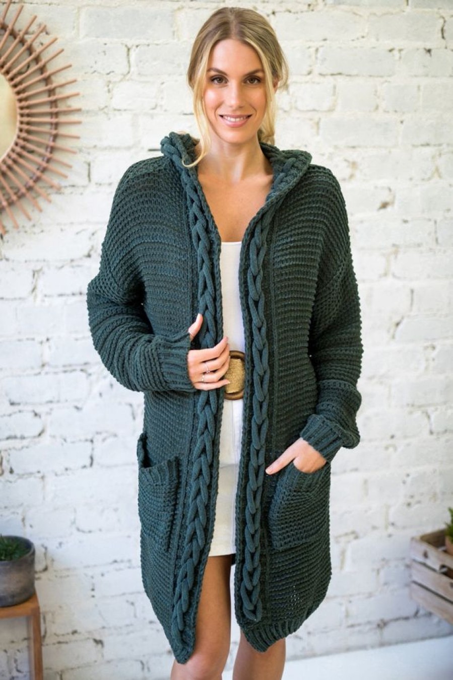 Jackets/Knitwear Salty Crush | Toolara Cardigan - Military Green
