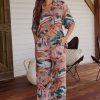 Jaase jaase | Jaase - Cici Pants: Mid Rise Relaxed Wide Leg Pant In Lakeside Serenity Print