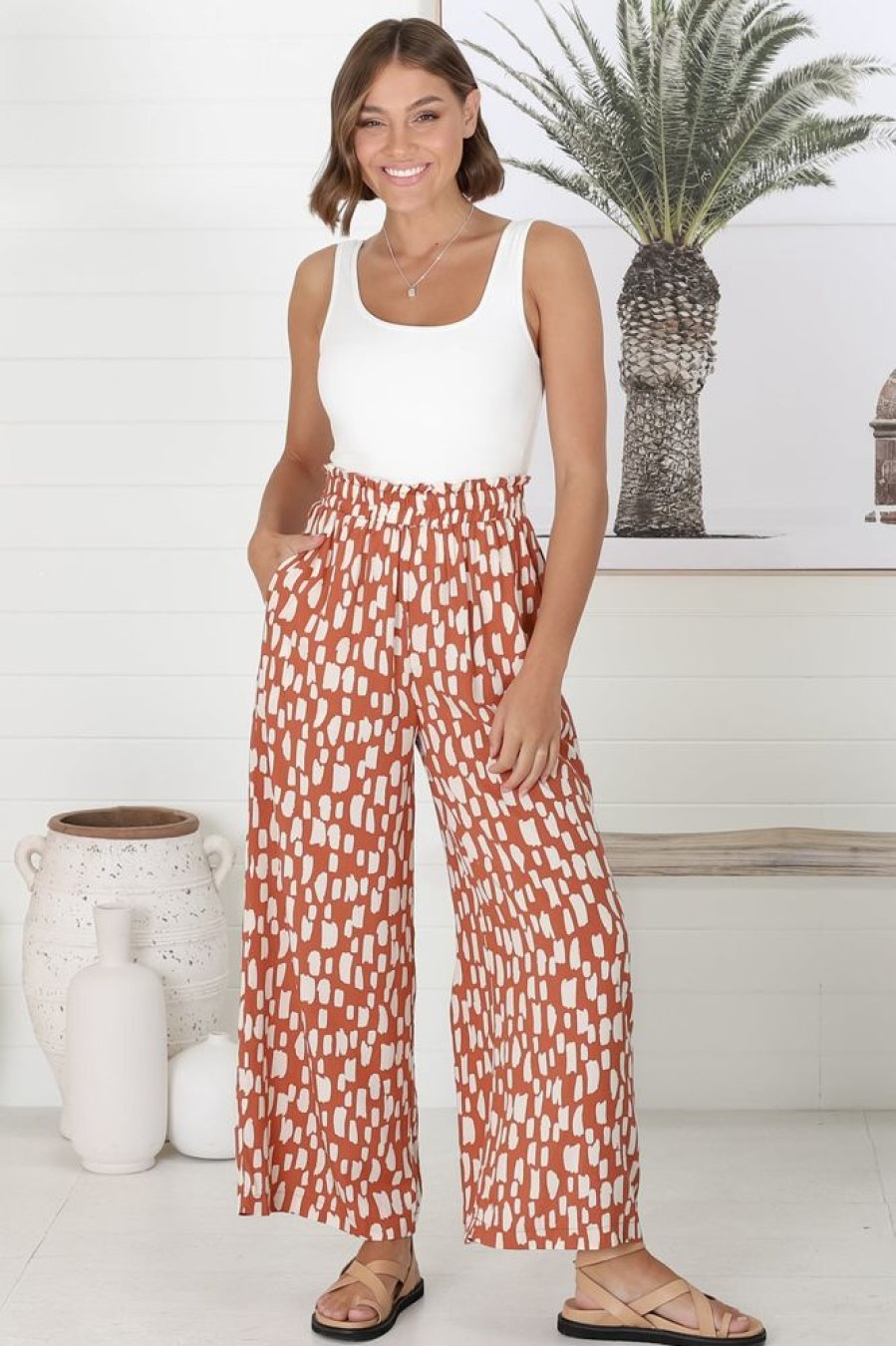 Bottoms Salty Crush | Evie Pants - Rust