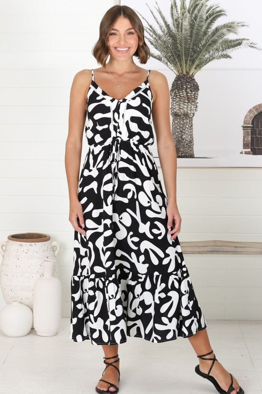 Dresses Salty Crush | Ansel - Jaxie Midi Dress - Black