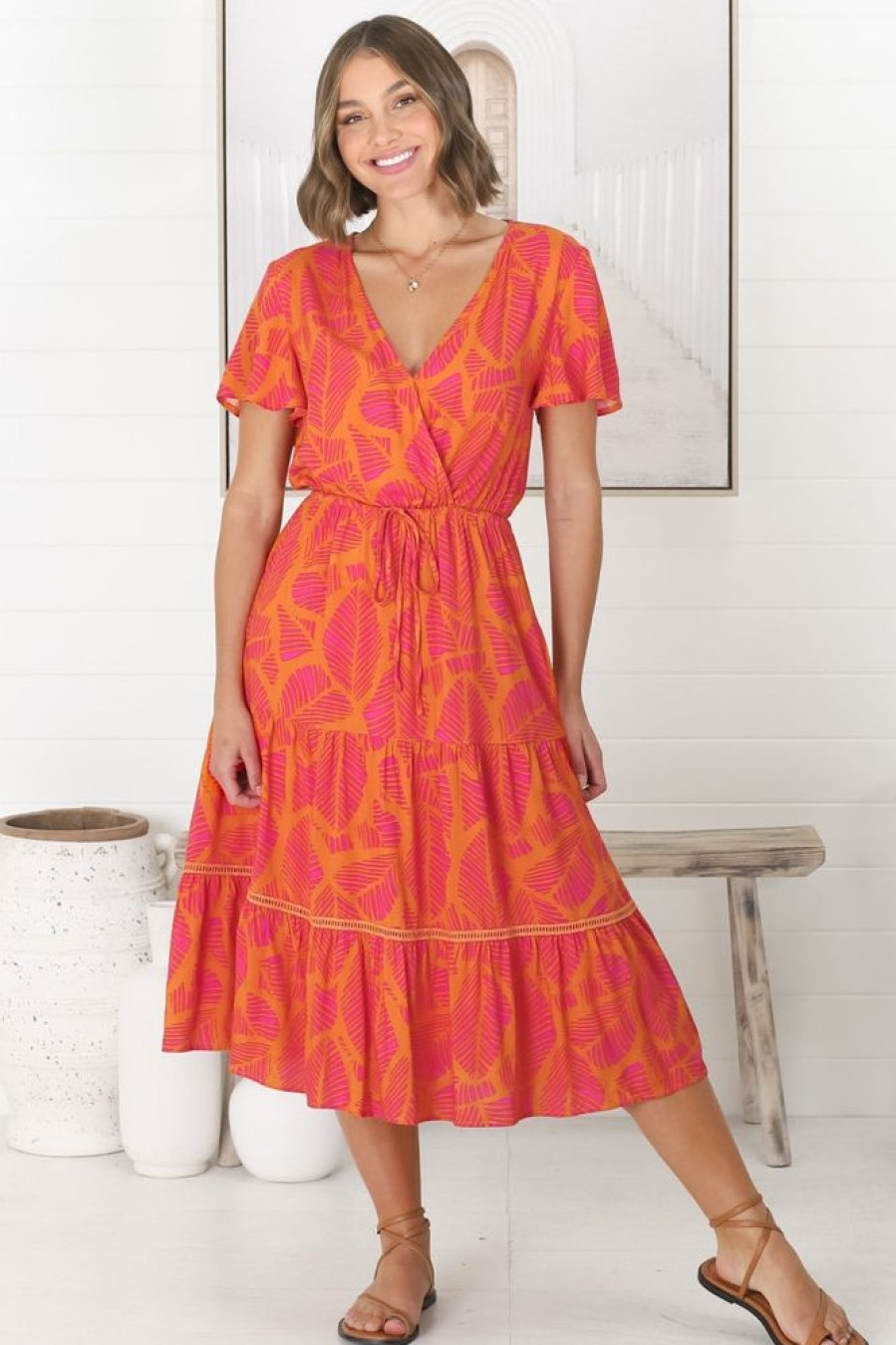 Dresses Salty Crush | Havanah Midi Dress - Orange