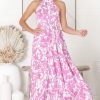 Dresses Salty Crush | Charis Halter Maxi Dress - Pink