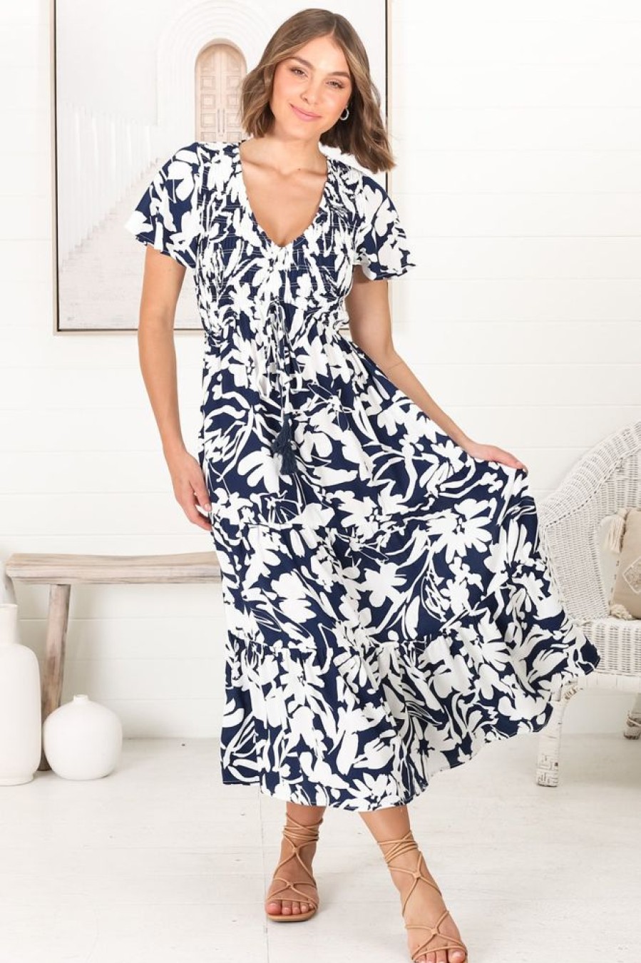 Dresses Salty Crush | Amaya - Charis Midi Dress - Blue