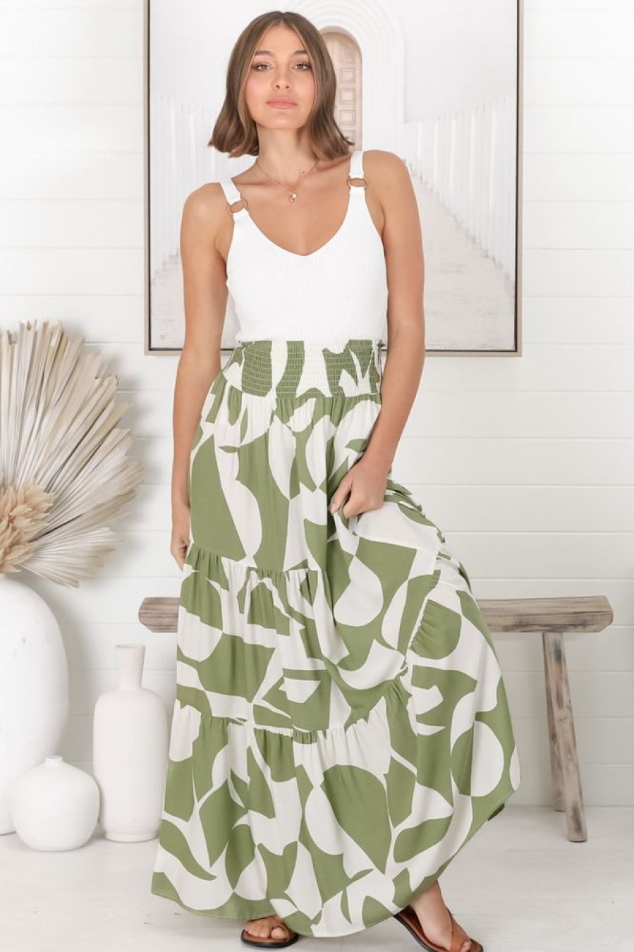 Bottoms Salty Crush | Azira Maxi Skirt/Midi Dress - Kiwi