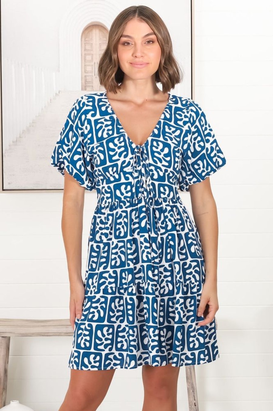 Dresses Salty Crush | Lilly - Davey Mini Dress - Blue