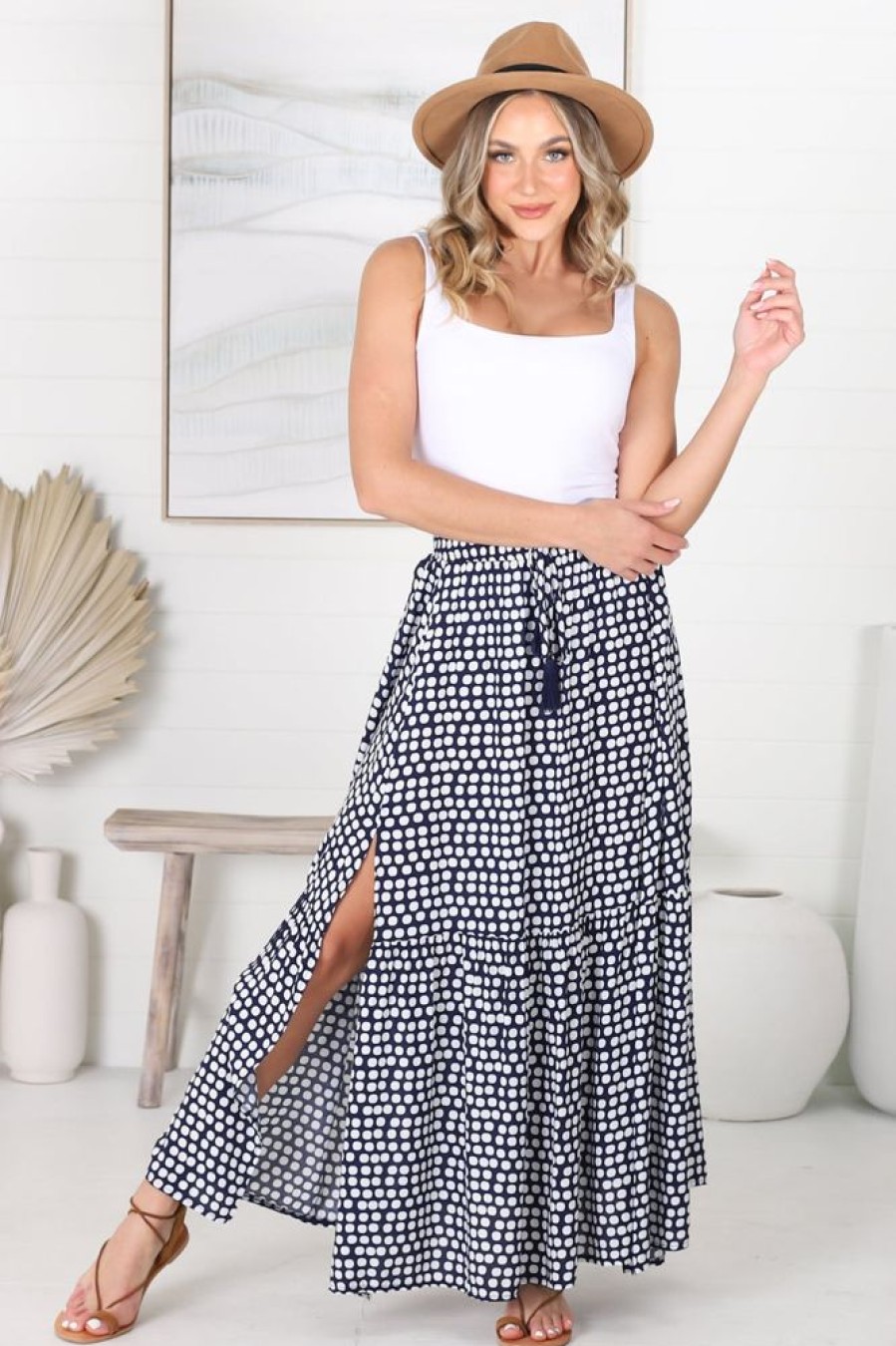 Bottoms Salty Crush | Maryanne Maxi Skirt - Navy