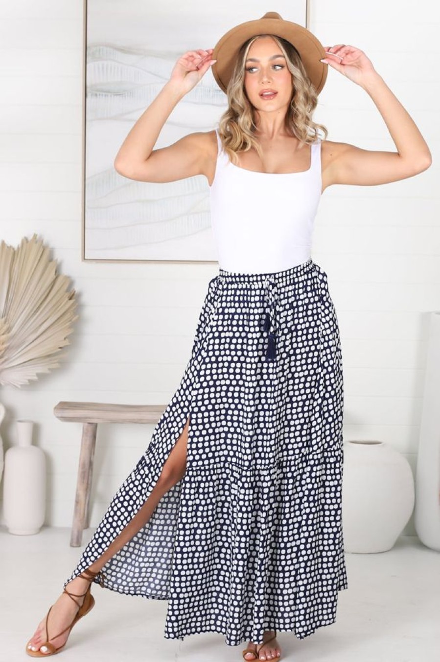 Bottoms Salty Crush | Maryanne Maxi Skirt - Navy