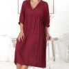 Dresses Salty Crush | Mariah Midi Dress - Dark Red