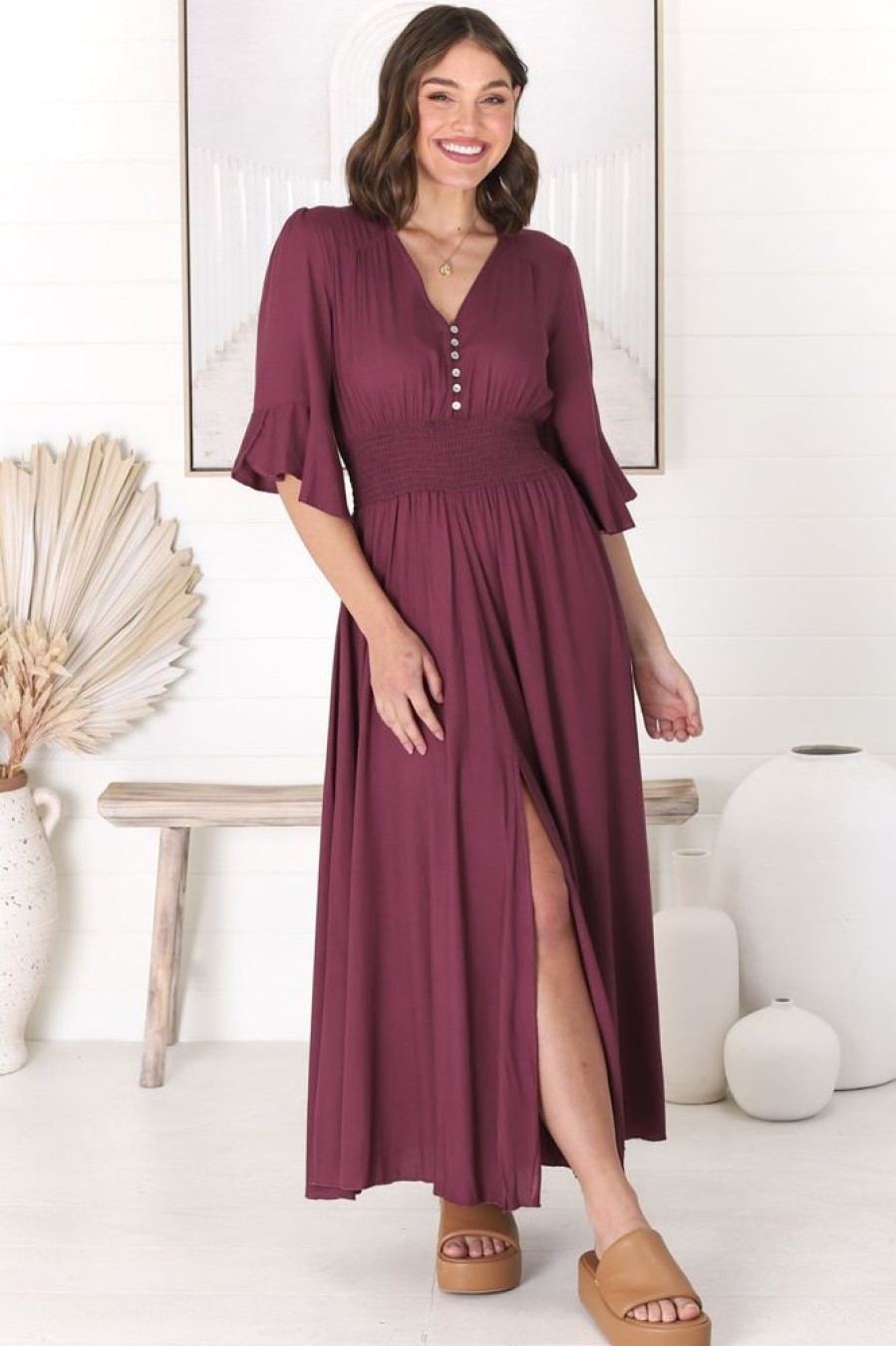 Dresses Salty Crush | Alba Maxi Dress - Wine
