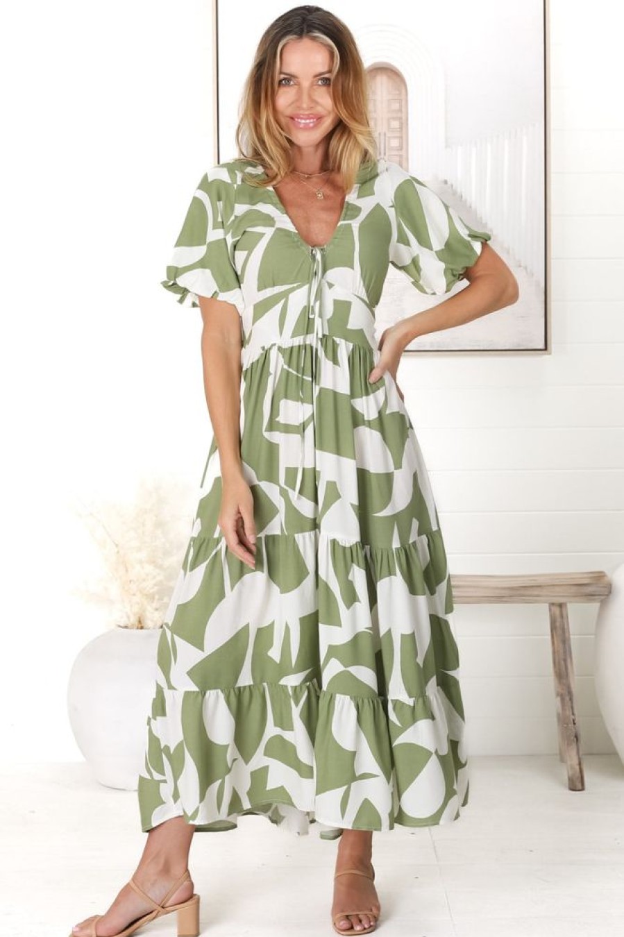 Dresses Salty Crush | Ellen - Azira Midi Dress - Kiwi