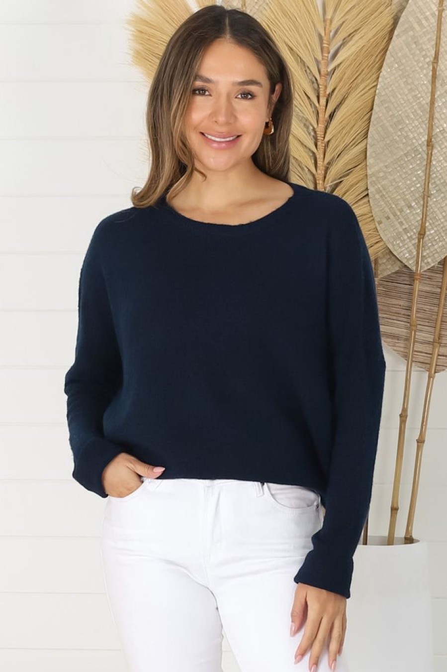 Jackets/Knitwear Salty Crush | Joanne Knit Top - Navy