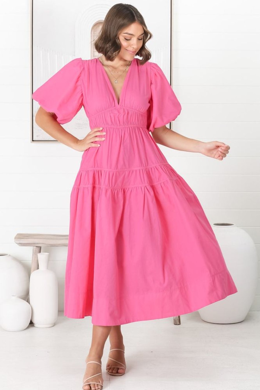 Dresses Salty Crush | Deserae Midi Dress - Pink