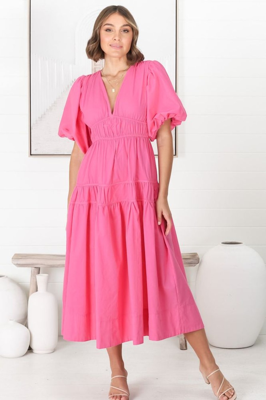 Dresses Salty Crush | Deserae Midi Dress - Pink