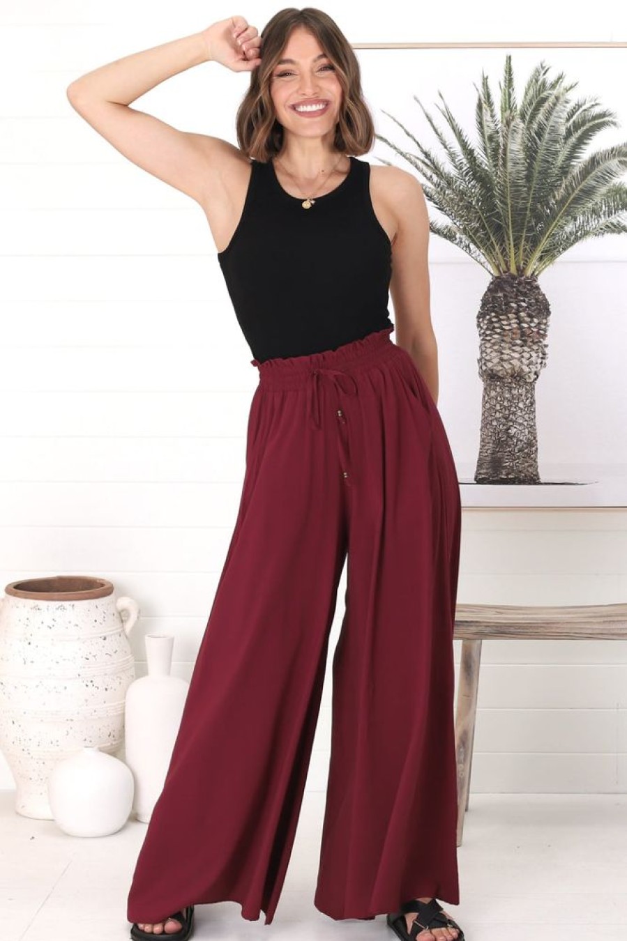 Bottoms Salty Crush | Charli Pants - Wine