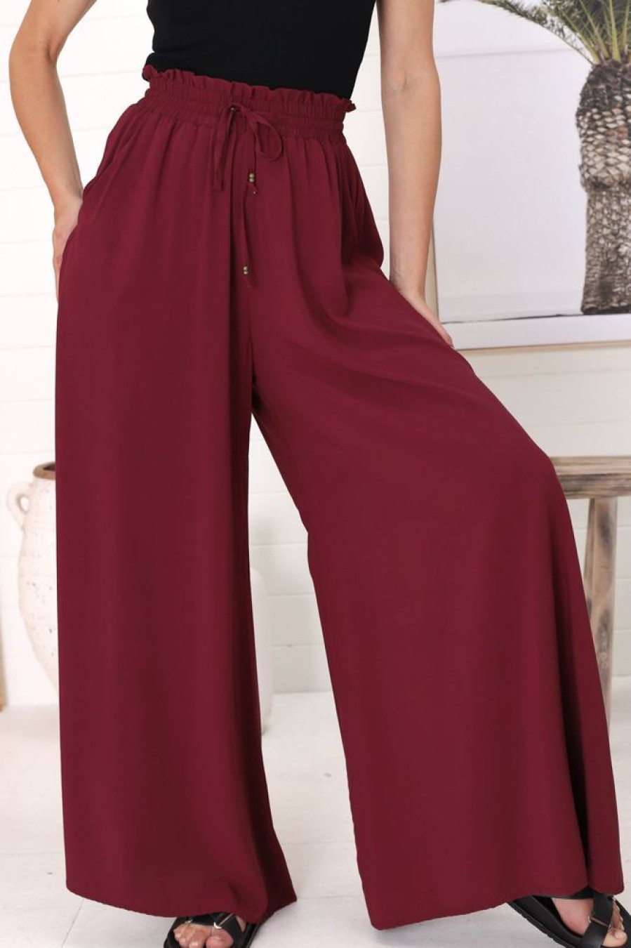Bottoms Salty Crush | Charli Pants - Wine