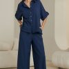 Bottoms Salty Crush | Darla Pants - Navy