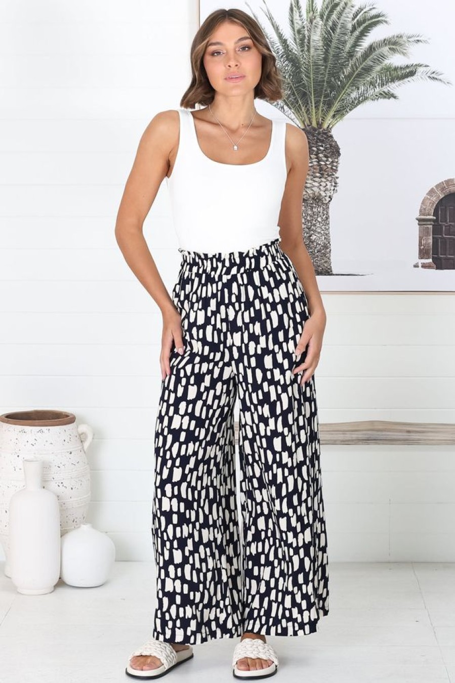 Bottoms Salty Crush | Evie Pants - Navy
