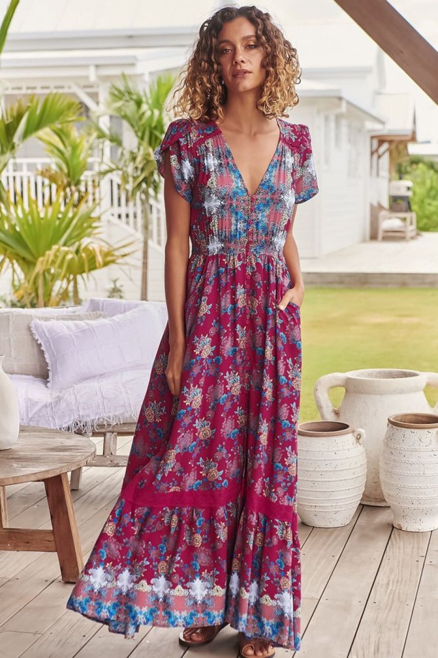 Dresses JAASE | Carmen - Strawberry Kiss Maxi Dress