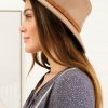 Accessories Salty Crush | Empire Hat - Hard Brim Fedora With Thin Band Detail In Camel