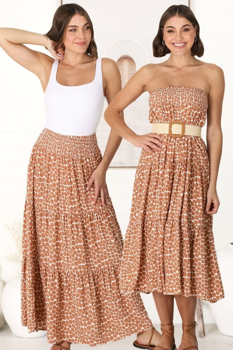 Dresses Salty Crush | Aminah Maxi Skirt/Midi Dress - Rust