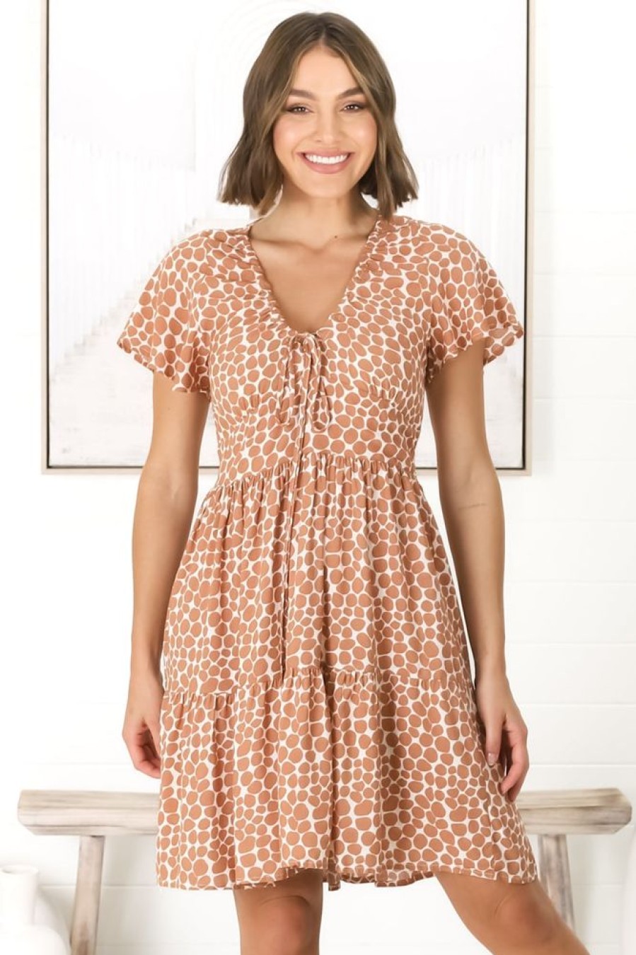 Dresses Salty Crush | Lilly - Aminah Mini Dress - Rust
