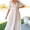 Jaase JAASE | Jaase - Tessa Maxi Dress: A Line Pull Tie Waist Dress In White Poppy