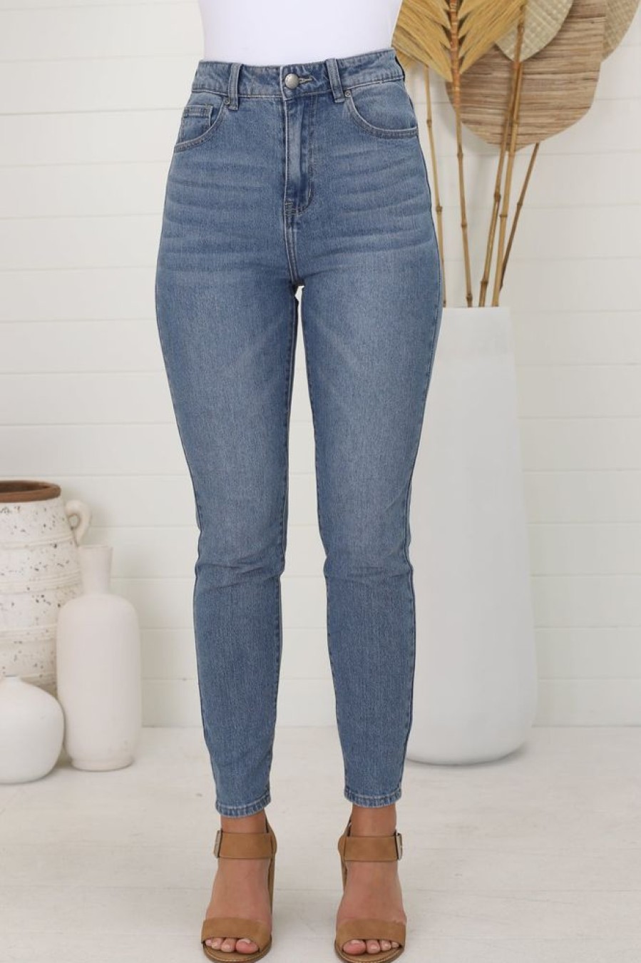Bottoms Salty Crush | Ziggy Jeans - Mid Wash Blue